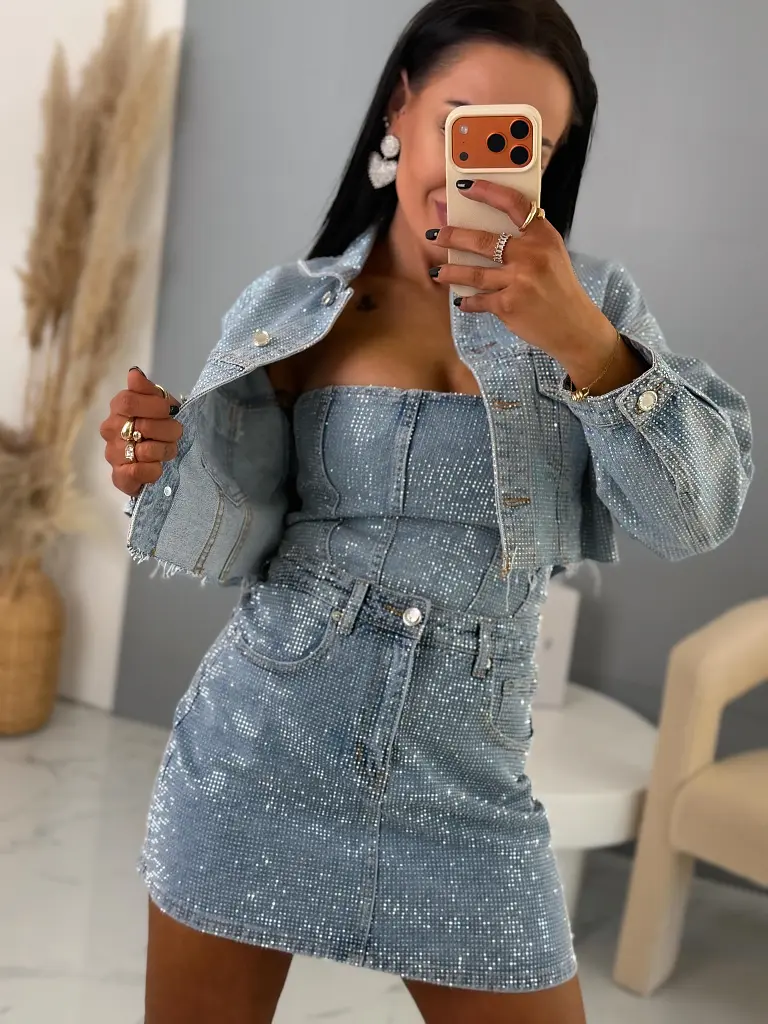 Mini sukňa s kamienkami RAINBOW DIAMANT