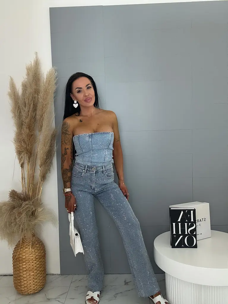 Straight leg rifle s kamienkami RAINBOW DIAMANT