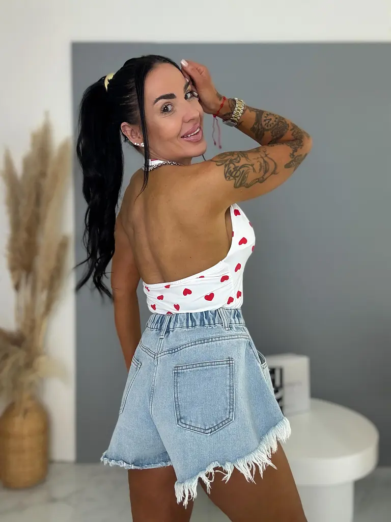 Modré denim šortky CYNTHIA - next