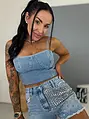 Denim top na zips DENYA