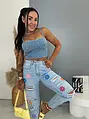 Denim top na zips DENYA
