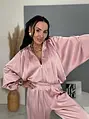 Dvojdielny satin ballon jacket a satin sarouel nohavice