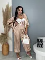 Dvojdielny satin ballon jacket a satin sarouel nohavice