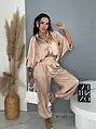 Dvojdielny satin ballon jacket a satin sarouel nohavice