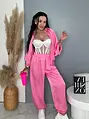 Dvojdielny satin ballon jacket a satin sarouel nohavice