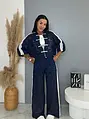 Čipkované športovo elegantné nohavice s flitrami CHINY