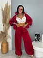 Satin sarouel nohavice s gumeným pásom SATIN