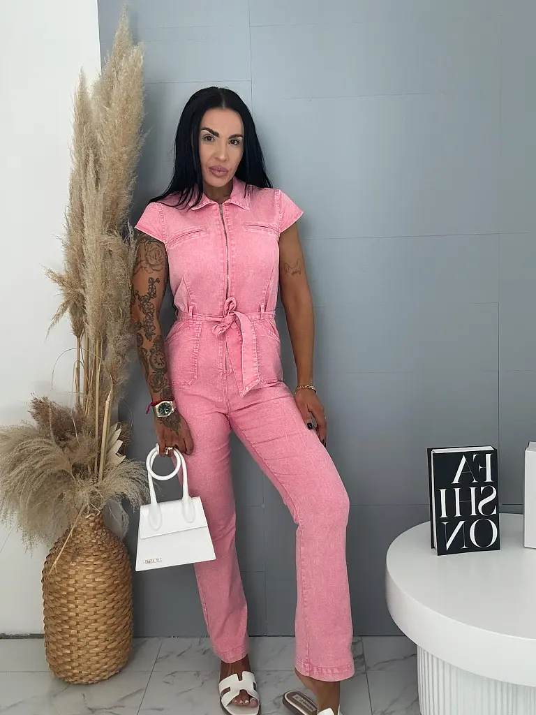 Denim elastický overal s opaskom TILLY - next