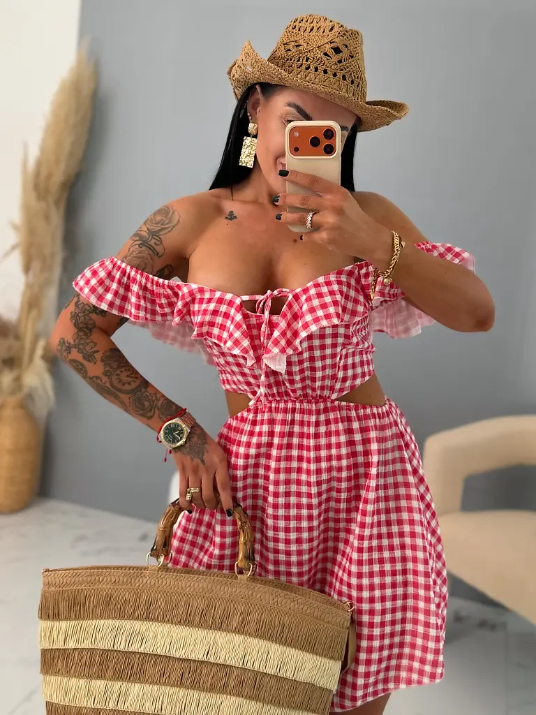 Mušelínové šaty s holým chrbtom ROUGE DRESS