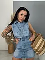 Denim šaty s kamienkami GLAM