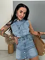 Denim šaty s kamienkami GLAM