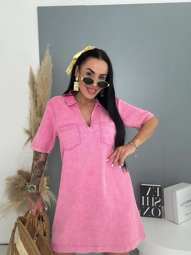 Denim šaty s golierom FRANY - next