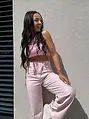 Wide leg džínsy s kamienkovou výzdobou SHINE