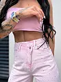 Wide leg džínsy s kamienkovou výzdobou SHINE