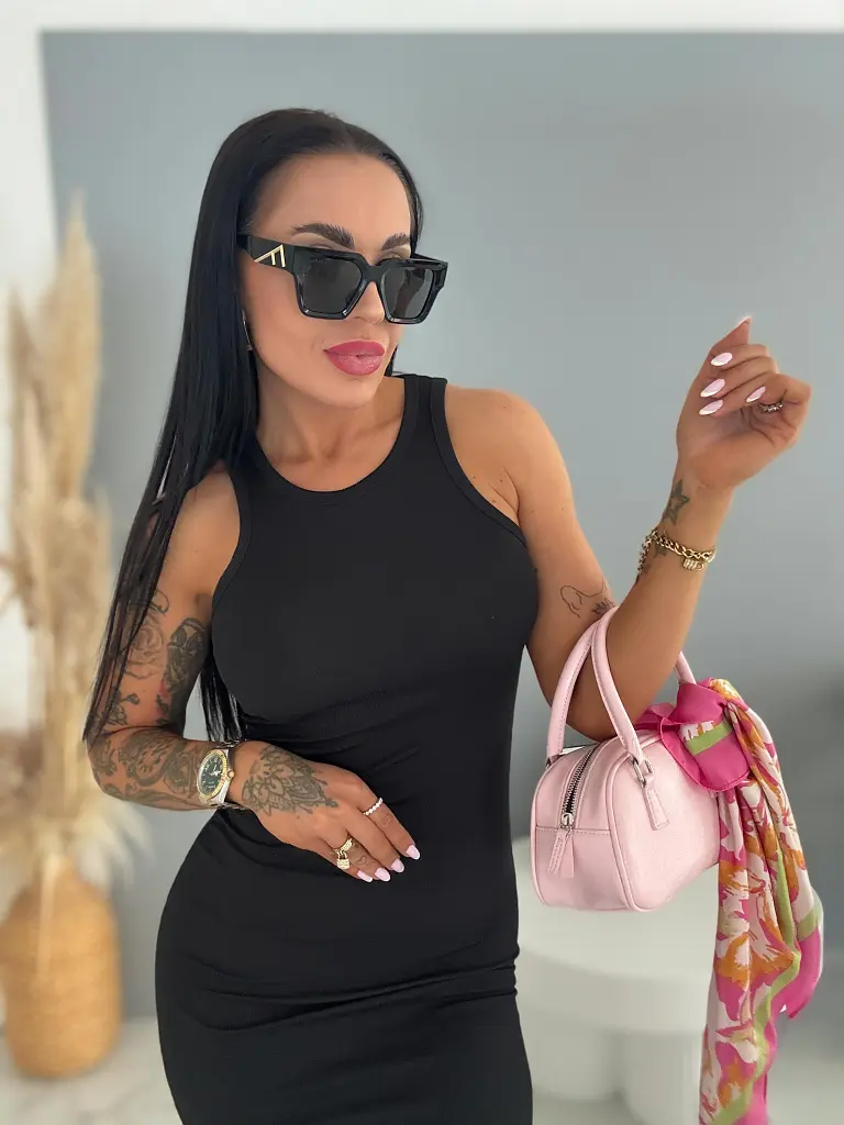 Dlhé šaty z rebrovaného materiálu FITTED - next