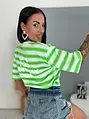 Dámske pásikavé tričko s potlačou NEO STRIP