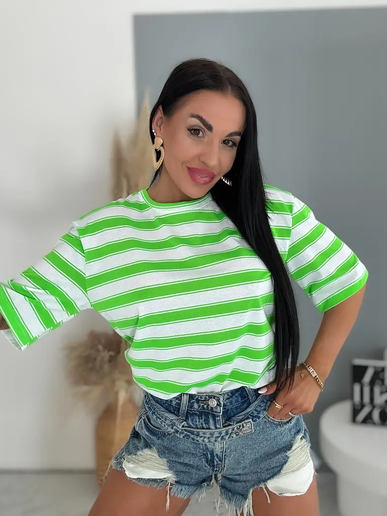 Dámske pásikavé tričko s potlačou NEO STRIP - next