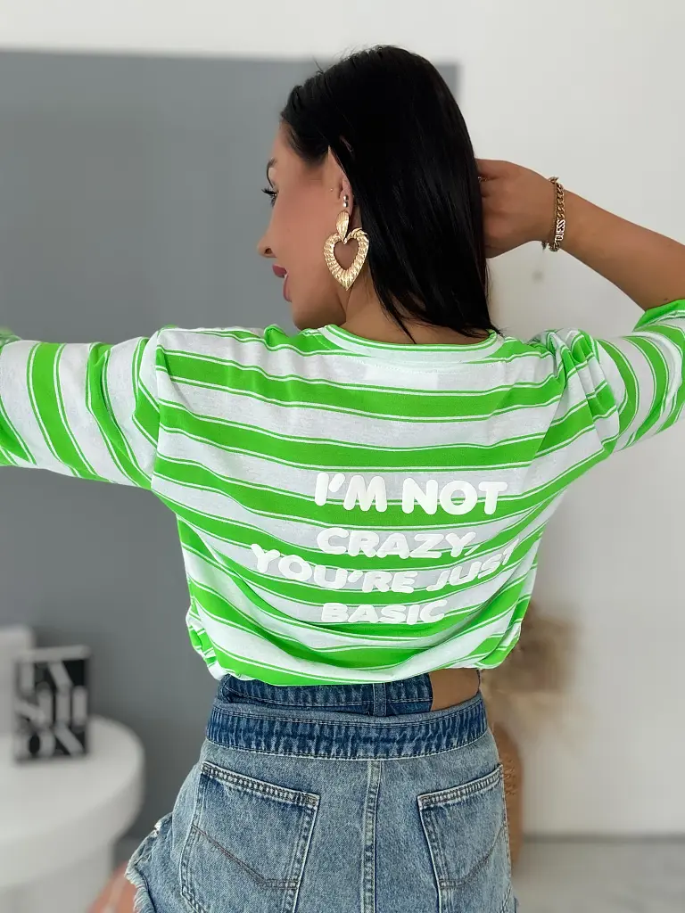 Dámske pásikavé tričko s potlačou NEO STRIP