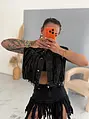 Džínsová skort s strapcami RODEO