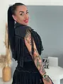Crop denim vesta s kamienkami a strapcami DALLAS