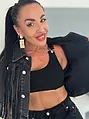 Crop denim vesta s kamienkami a strapcami DALLAS
