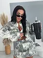 Crop denim jacket s mramorovým efektom ONYX