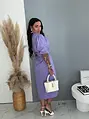 Dlhé denim šaty na gombíky LILAC