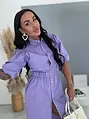 Dlhé denim šaty na gombíky LILAC