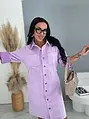 Denim šaty na gombíky a opaskom LAVENDER