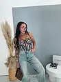Push-up korzetový top s leopardím vzorom LEORA