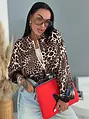 Satin ballon jacket s leopardím vzorom LEORA