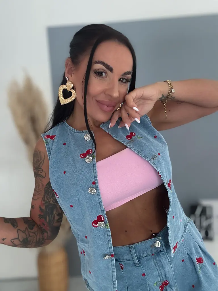Dvojdielny denim set CHERRY KISS - next
