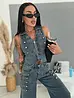 Dvojdielny denim komplet s ozdobnými prackami BROOKLYN