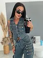 Dvojdielny denim komplet s ozdobnými prackami BROOKLYN