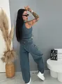 Dvojdielny denim komplet s ozdobnými prackami BROOKLYN
