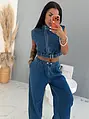 Dvojdielny denim komplet s opaskom MANHATTAN