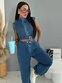 Dvojdielny denim komplet s opaskom MANHATTAN