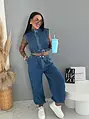 Dvojdielny denim komplet s opaskom MANHATTAN