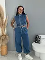 Dvojdielny denim komplet s opaskom MANHATTAN