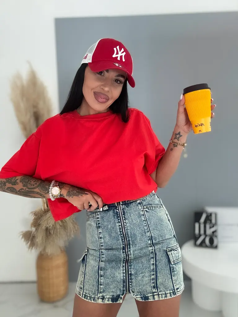 Denim sukňa na zips ROXIE