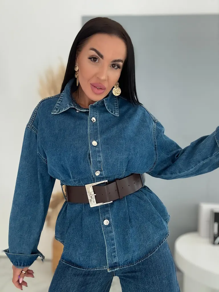 Džínsová košeľa s opaskom GRACE - next