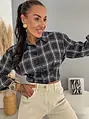 Čierna crop košeľa s kamienkami STARLIGHT