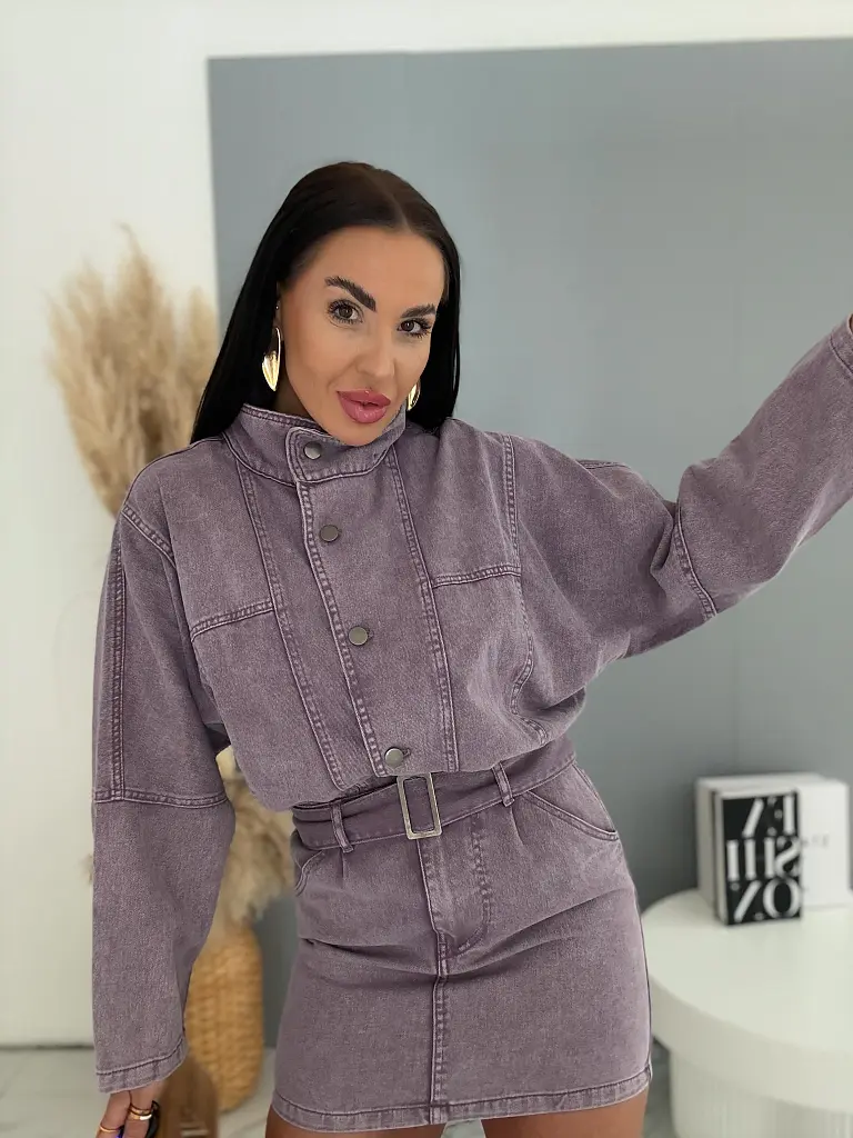 Denim šaty na gombíky a opaskom SIENA