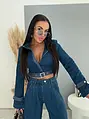 Dvojdielny denim komplet s kamienkami JEWEL