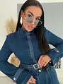 Dvojdielny denim komplet s kamienkami JEWEL