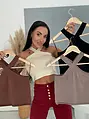 Trblietavý crop top s X ramienkami STARRY