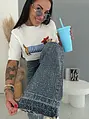 Wide leg rifle s kamienkami LUXURY