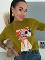 Pulóver s krátkym rukávom a vzorom HUND