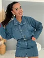 Denim šaty na gombíky a opaskom SIENA