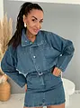 Denim šaty na gombíky a opaskom SIENA